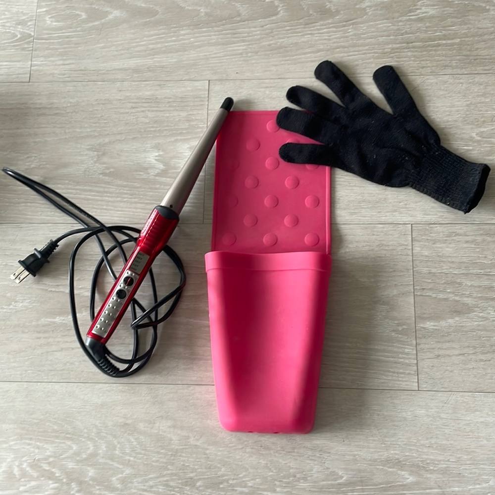 Conair Infiniti tapered curling wand, heat glove and heat resistant mat included
